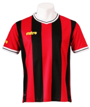 Camiseta de Futbol Mitre Modelo Atenas - Color: Rojo-Negro