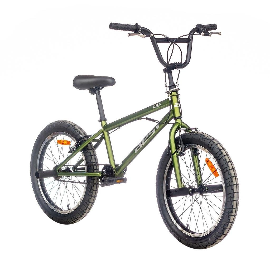 Bicicleta Best BMX raven Freestile - Talla: aro20, Color: Verde/Gris