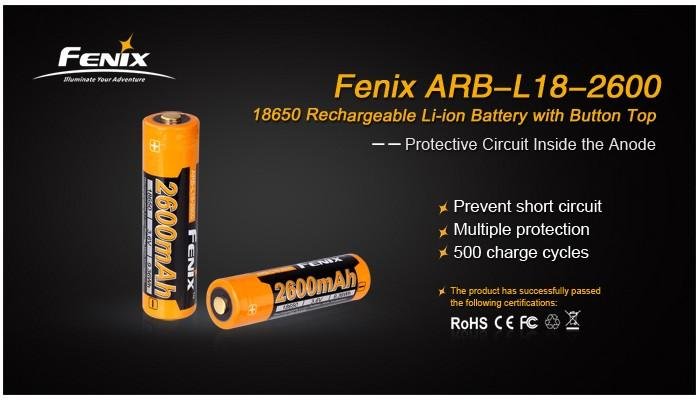 Batería 18650 de 2600 mAh ARB-L18-2600 - Color: Amarillo