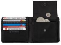 Miniatura Billetera Con Bolsillo Para Monedas  Bi-Fold Travel Accessories EXT - Color: Negro